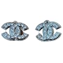 CC rhinestone clip earrings - Chanel