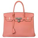 HERMES BIRKIN Tasche 30 aus rosafarbenem Leder - 101730 - Hermès