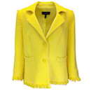 Blazer in tweed di cotone foderato in seta giallo Escada Bigis color limoncello - Autre Marque