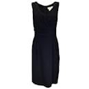 Max Mara Black Sleeveless V-Neck Crepe Midi Dress - Autre Marque