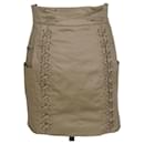 Beige Lace Up Mini Skirt - Balmain