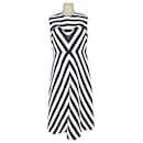 Dark blue/White Stripe Midi Dress - Autre Marque
