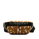Sac ceinture en nylon imprimé logo Burberry marron