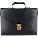 Louis Vuitton Sac d'affaires Serviette en cuir épi noir