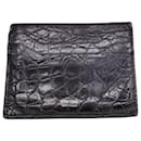 Tom Ford Croc-Embossed Card Holder in Brown Leather