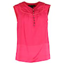 Marc Jacobs Sleeveless Buttoned Top in Pink Silk