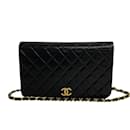 Chanel Quilted CC Full Flap Bag Leather Crossbody Bag in Good condition