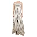 Beige striped wide-leg strapless jumpsuit - size UK 8 - Autre Marque