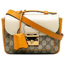 Bolso satchel con candado Gucci GG Supreme marrón