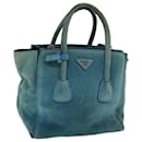 PRADA Hand Bag Suede Blue Auth bs11409 - Prada