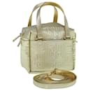 FENDI Hand Bag Nylon 2way Gold Auth 63497A - Fendi