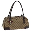 GUCCI Princy Line GG Canvas Sherry Line Hand Bag Beige Red 161720 Auth ki3977 - Gucci