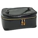 GUCCI Vanity Bamboo Cosmetic Pouch Enamel Black 032 200159 auth 64013 - Gucci