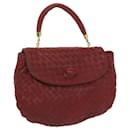 BOTTEGAVENETA INTRECCIATO Hand Bag Leather Red Auth bs11455 - Autre Marque