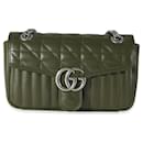 Gucci Forest Green Calfskin Aria GG Small Marmont Bag