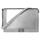 CHANEL Boy Bag in Gray Leather - 101696 - Chanel