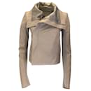 Rick Owens Taupe Moto Zip calf leather Leather Jacket