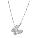 Van Cleef & Arpels Two Butterfly Diamond Pendant in 18K white gold 0.88 ctw