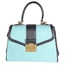 Gucci Blue Wonka Grain calf leather GG Monogram Top Handle Bag