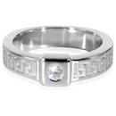 Versace Greek Key Design Diamond Ring in 18K white gold, 0.07 ctw