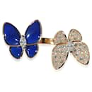 Van Cleef & Arpels Butterfly Ring with Lapis Lazuli & Diamonds 18K Gold 0.99 ctw