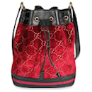 Gucci Red Velvet GG Monogram Bucket Bag