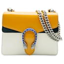 Gucci Yellow Beige Navy Tricolour Leather Mini Dionysus