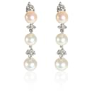 TIFFANY & CO. Aria Pearl Earrings with Jackets in Platinum 0.62 ctw - Tiffany & Co