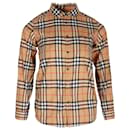 Burberry Owen Check Long-Sleeve Shirt in Brown Cotton
