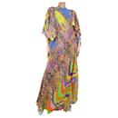 Multi paisley printed maxi silk dress - size UK 8 - Etro