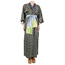 Multi floral printed belted jacquard kimono - One Size - Autre Marque