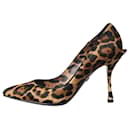 Escarpins en poil de veau marron imprimé léopard - taille EU 37 - Dolce & Gabbana