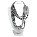 Silver beaded necklace - Chanel