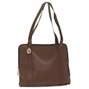 Christian Dior Shoulder Bag Leather Brown Auth bs11454