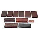 CARTIER Wallet Leather 10Set Wine Red Black Auth ar11260 - Cartier