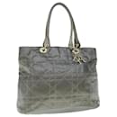Christian Dior Canage Shoulder Bag Coated Canvas Gray Auth bs11380