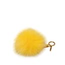 Ciondolo per borsa con pompon in pelliccia Fendi gialla