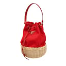 Red Prada Midollino and Canapa Bucket Bag