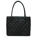Chanel Black Caviar Medallion Tote Bag