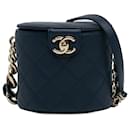Chanel Blue CC Round Vanity Bag
