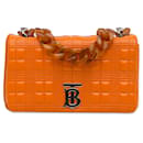 Bolsa de ombro com corrente de resina Lola pequena laranja Burberry