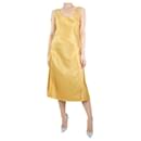 Yellow satin slip dress - size UK 8 - Acne