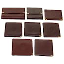 CARTIER Wallet Leather 8Set Wine Red Auth ar11263 - Cartier