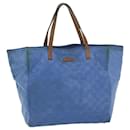GUCCI GG Canvas Tote Bag Nylon Blue Auth 63547 - Gucci