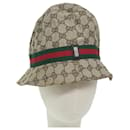 GUCCI GG Canvas Web Sherry Line Hat M Size Beige Red Green Auth am5574 - Gucci