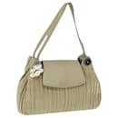 BVLGARI Shoulder Bag Leather Beige Auth bs11407 - Bulgari