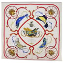 HERMES CARRE 90 SPRINGS Scarf Silk White Auth ar11102 - Hermès