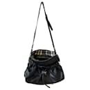 Burberry bag in black grained leather with shoulder strap