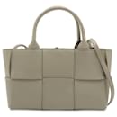 The Arco Mini Maxi Intrecciato Leather 2-Ways Tote Bag Green - Bottega Veneta