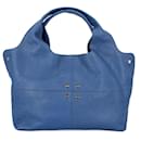 Tote Shoulder Bag Leather Blue - Autre Marque